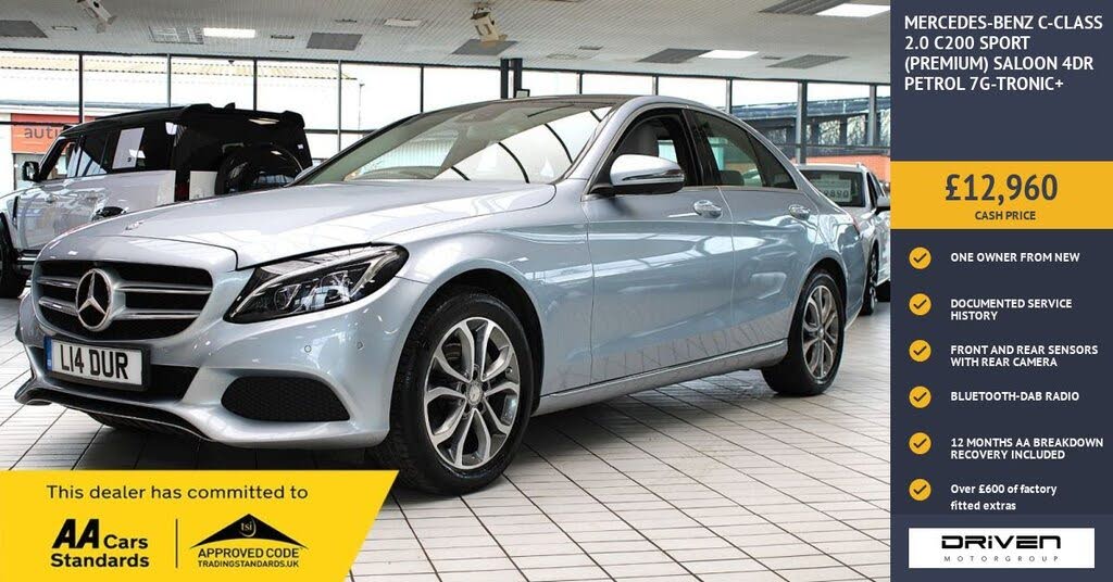 2015 Mercedes-Benz C-Class 2.0 C200 Sport (184ps) (Premium)(s/s) Saloon 4d 7G-Tronic Plus