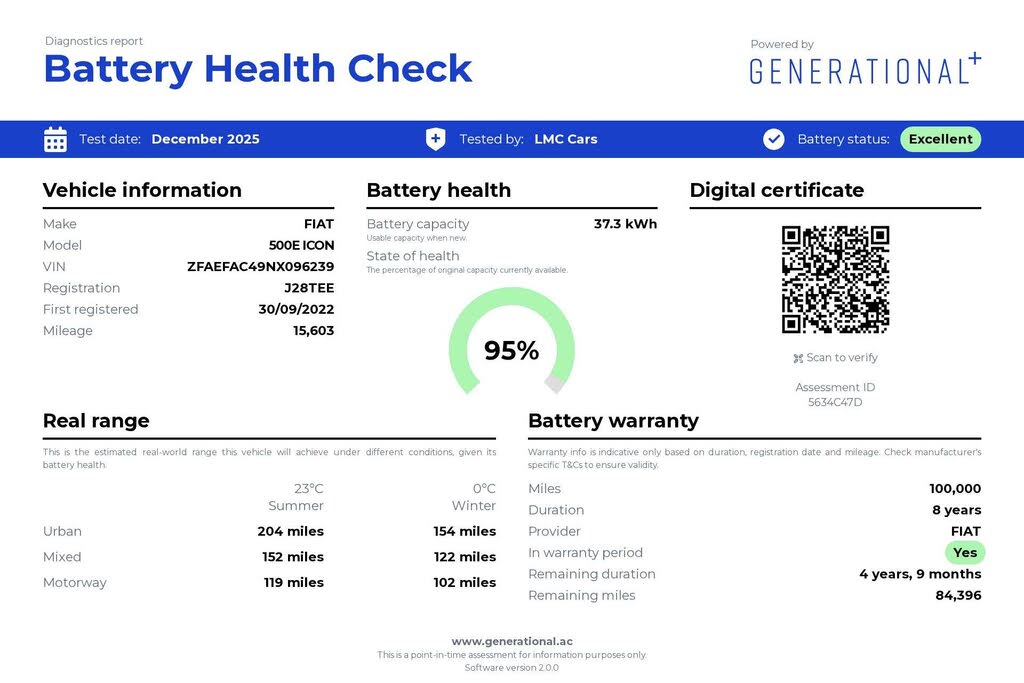 2022 Fiat 500 E ICON (117bhp)