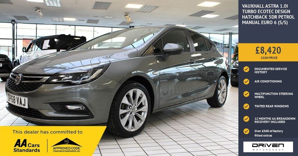 2018 Vauxhall Astra 1.0i Turbo Design (s/s)(ecoTEC) Hatchback