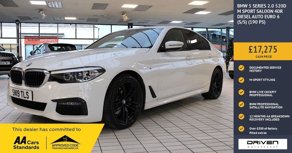 2019 BMW 5 Series 2.0TD 520d M Sport (188bhp) xDrive (Plus Pack) Saloon 4d